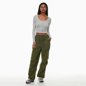 Aritzia | TNA | Olive Green Parachute Cargo Pants Drawstring Utility Size M